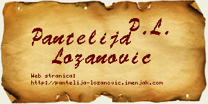 Pantelija Lozanović vizit kartica